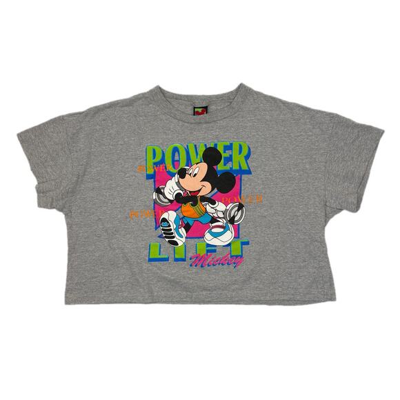 Disney Tops - Vintage Mickey Unlimited Crop Weight Lifting T Shirt Made in USA Women's Size L